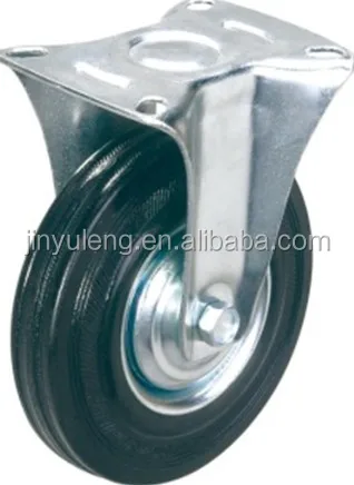 6 inch swivel solid rubber caster wheel with brake