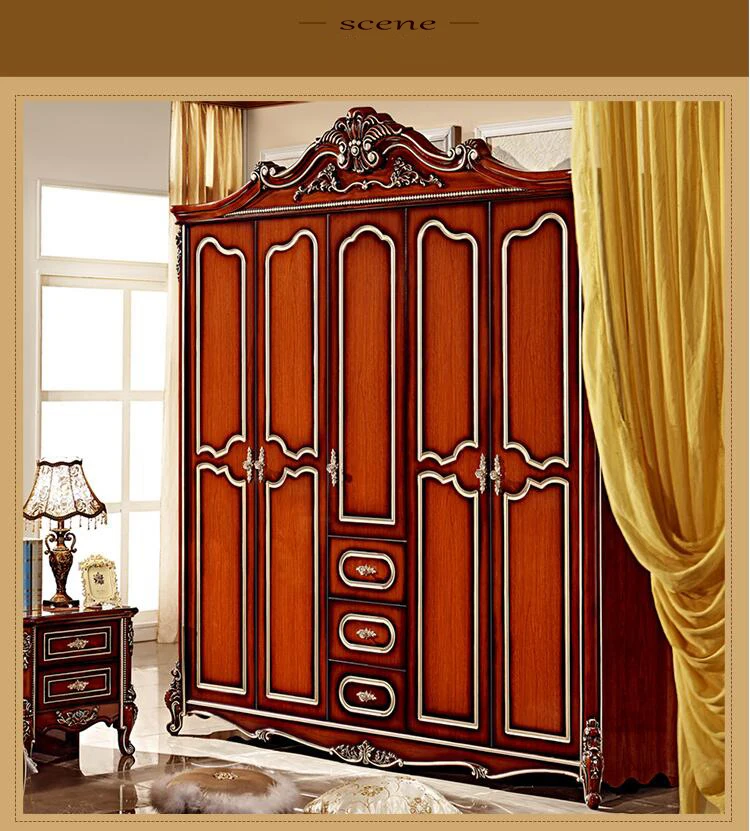 four door wardrobe antique European whole wardrobe French bedroom furniture wardrobe pfy5001