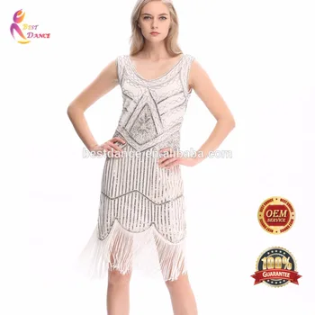 Bestdance 1920s Vintage White Sequin Fler Beaded Gatsby Evening Dress Great Tel Product On Bestdance 1920s Vintage White Sequin Fler Beaded Gatsby Evening Dress Great Tel Product On