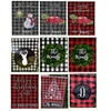 2019 Hot Sell Christmas Gift Decorative Checked Beach Flag Custom Made Christmas Buffalo Plaid Garden Flag