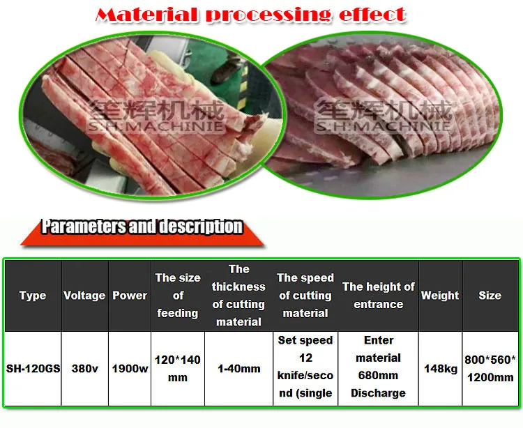 Frozen Lake Teal Dicer Dicing Machine Tenderloin Spare Rib Pork Chops