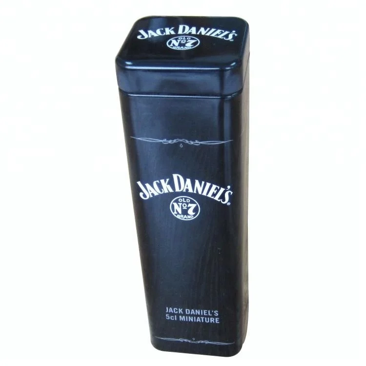 Custom Design Decorative Wine Bottle Packaging Gift Tin Box,Square