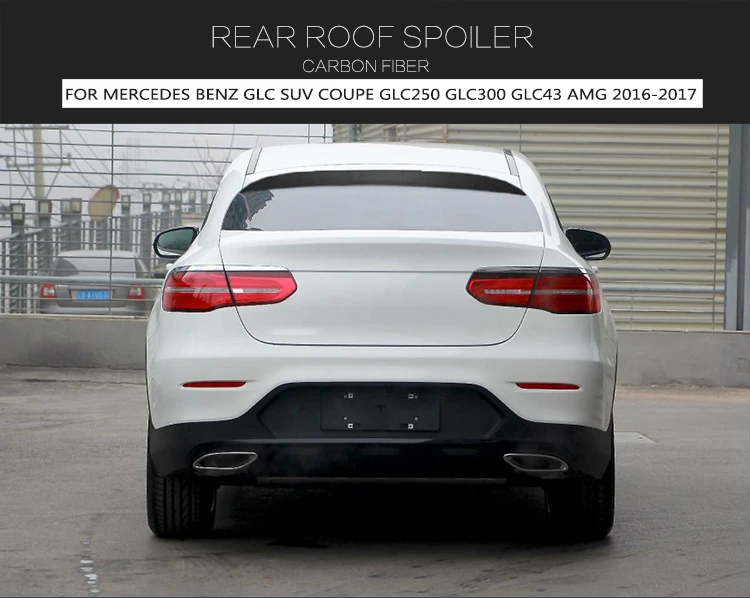 Carbon Rear Roof Spoiler For Mercedes Benz GLC SUV GLC300 250 GLC43 AMG 16-17