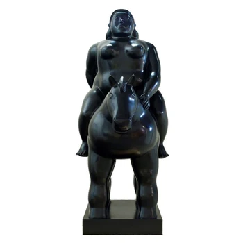 Famous Sculpture Reproduction Bronze Fernando Botero Fat Lady And Horse