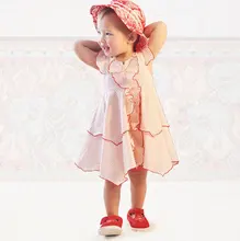 2016 Fashion Cute Girls Red Heart Printed Dress Toddler Children Irregular Princess Dress Kids Summer Holiday