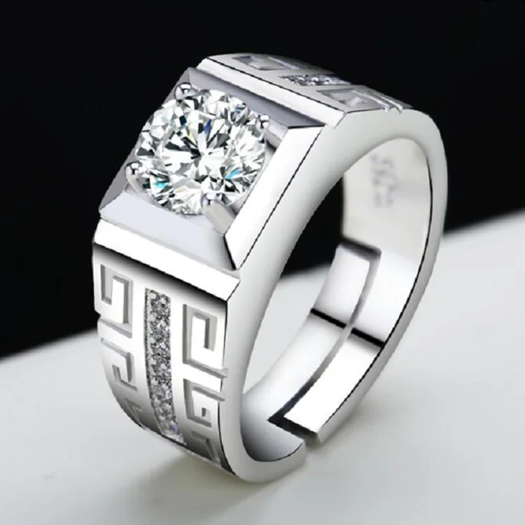 18k Yellow Gold Filled Aaaaa Zircon Ring For Men Adjustable Ring Buy