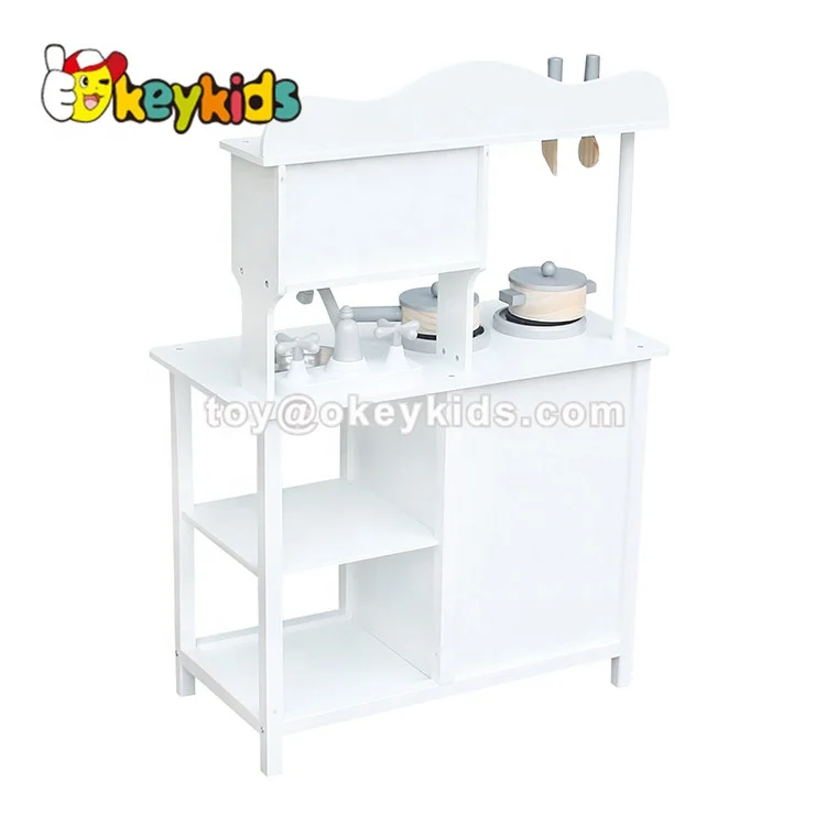 New Cheapest Children White Wooden Toy Kitchen Set For Wholesale