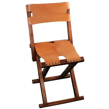 leather folding stool
