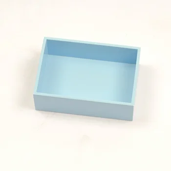 blue wooden tray