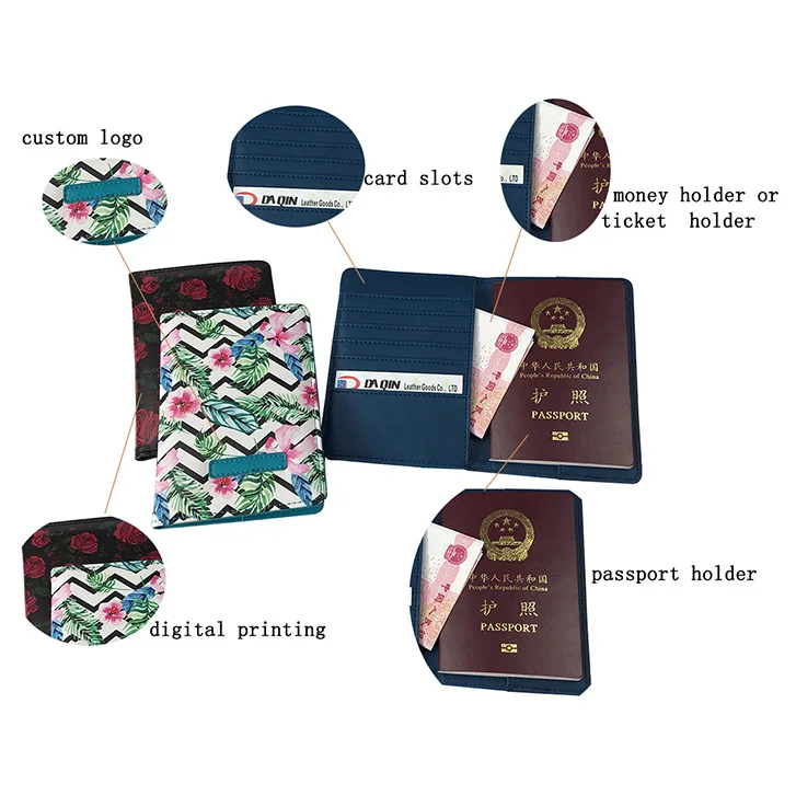 Rfid Pu Leather Personalized Passport Holder,Custom Travel Passport