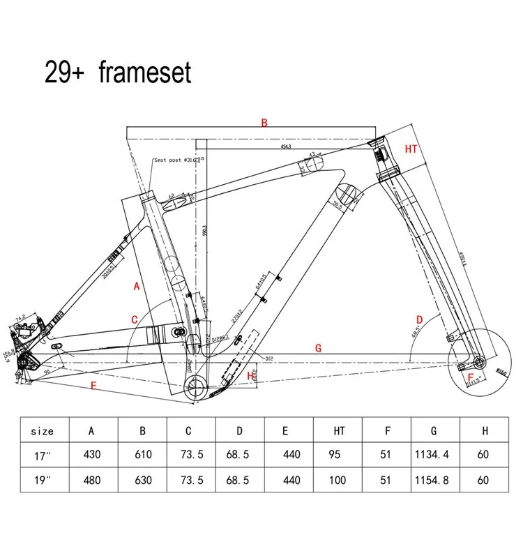 Top Selling Mountain Bike 29er Plus Mtb Carbon Frame 29+ With Thru Axle ...
