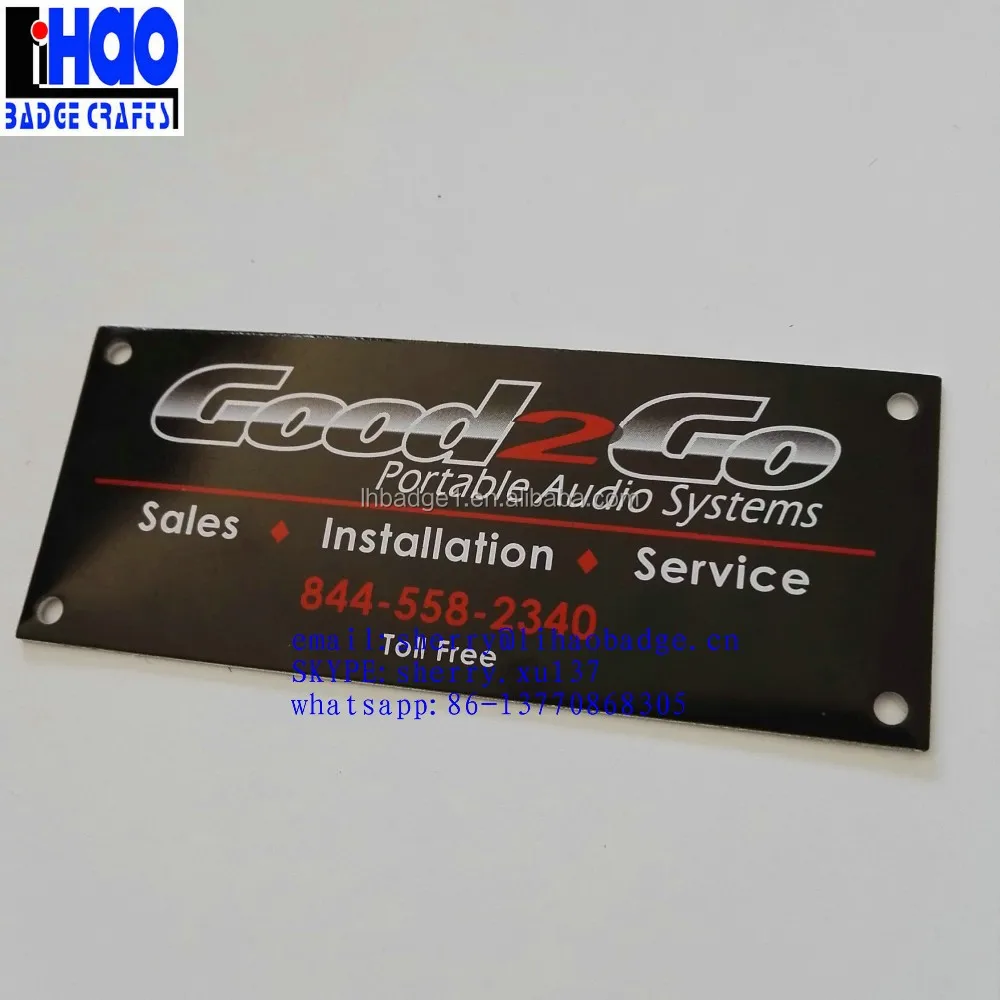 Metal Black Self Adhesive Label Plate,Gradient Logo Printing Metal