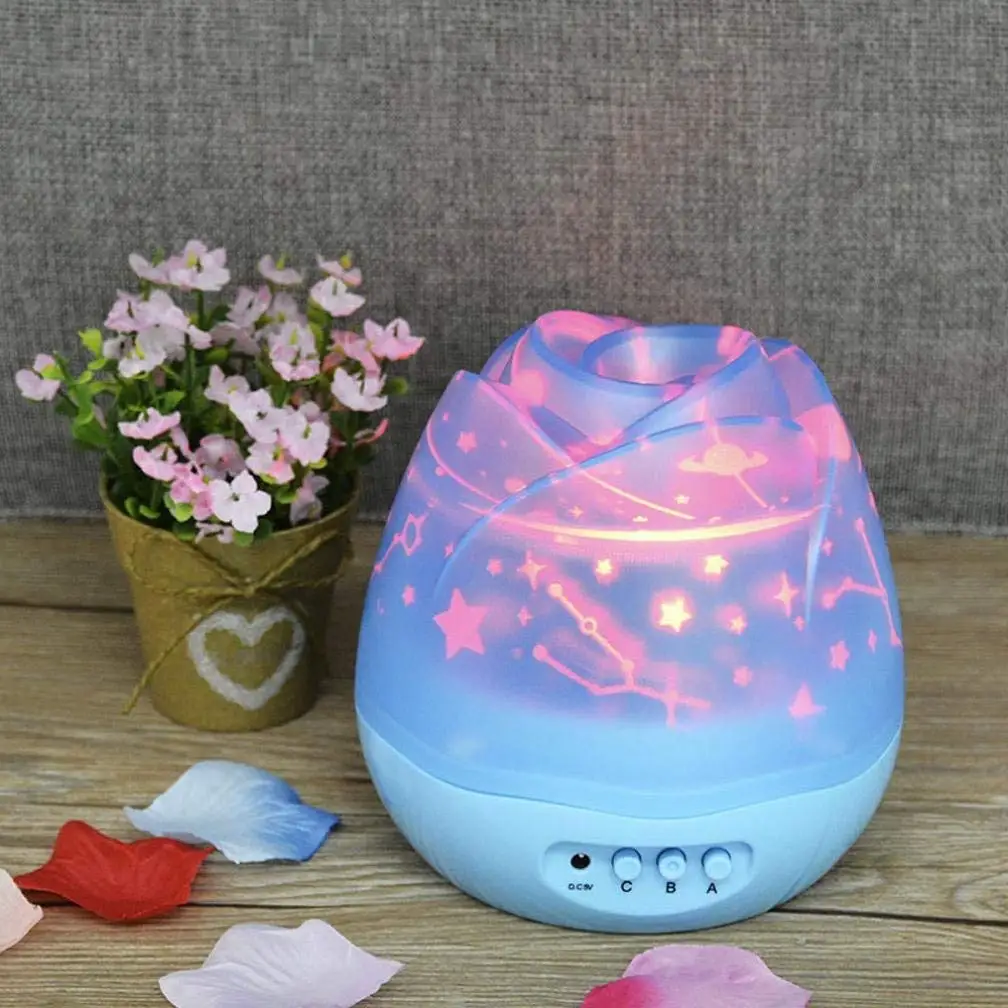 YARRAE 2018 Multicolor Projector Night Light Rotating Starry LED Projection Moon Star Lamp manufacture in shenzhen