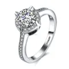 Stainless Steel 03ct Diamond Round WhiteTopaz Ring Round Simulated Diamond Zc Engagement Band Ring