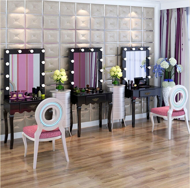 Custom Black Makeup Dresser Furniture Table Mirrored Dresser With
