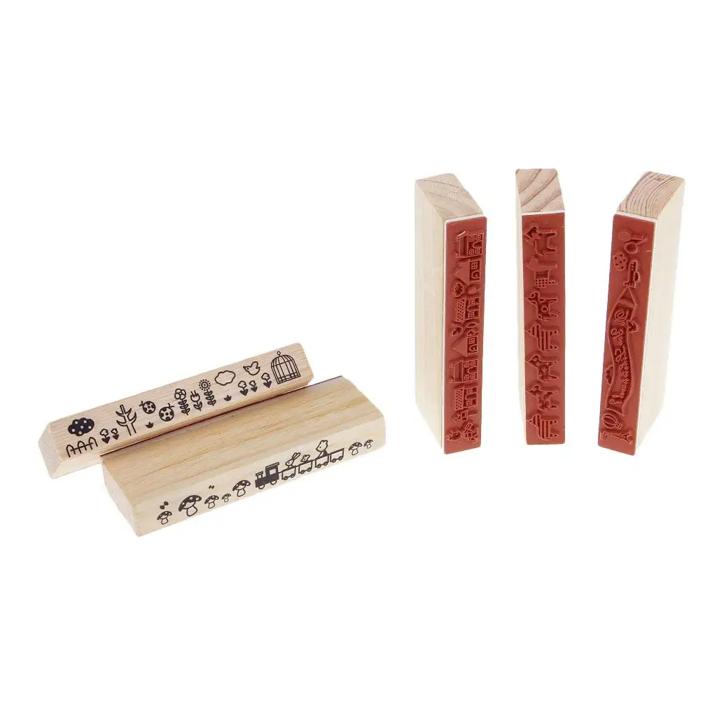 Powstro 70Pcs Vintage Wooden Rubber Letter Number Stamp Set Capital Upper Lower Case for Kids Alphabet Stamps Dark Wooden