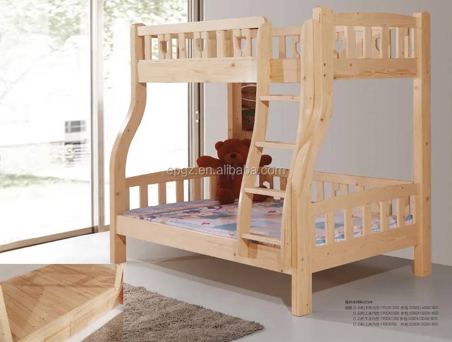 2018 Nuevo Diseño Niños Cama De Madera Maciza Cama Litera Con Cajón Al
