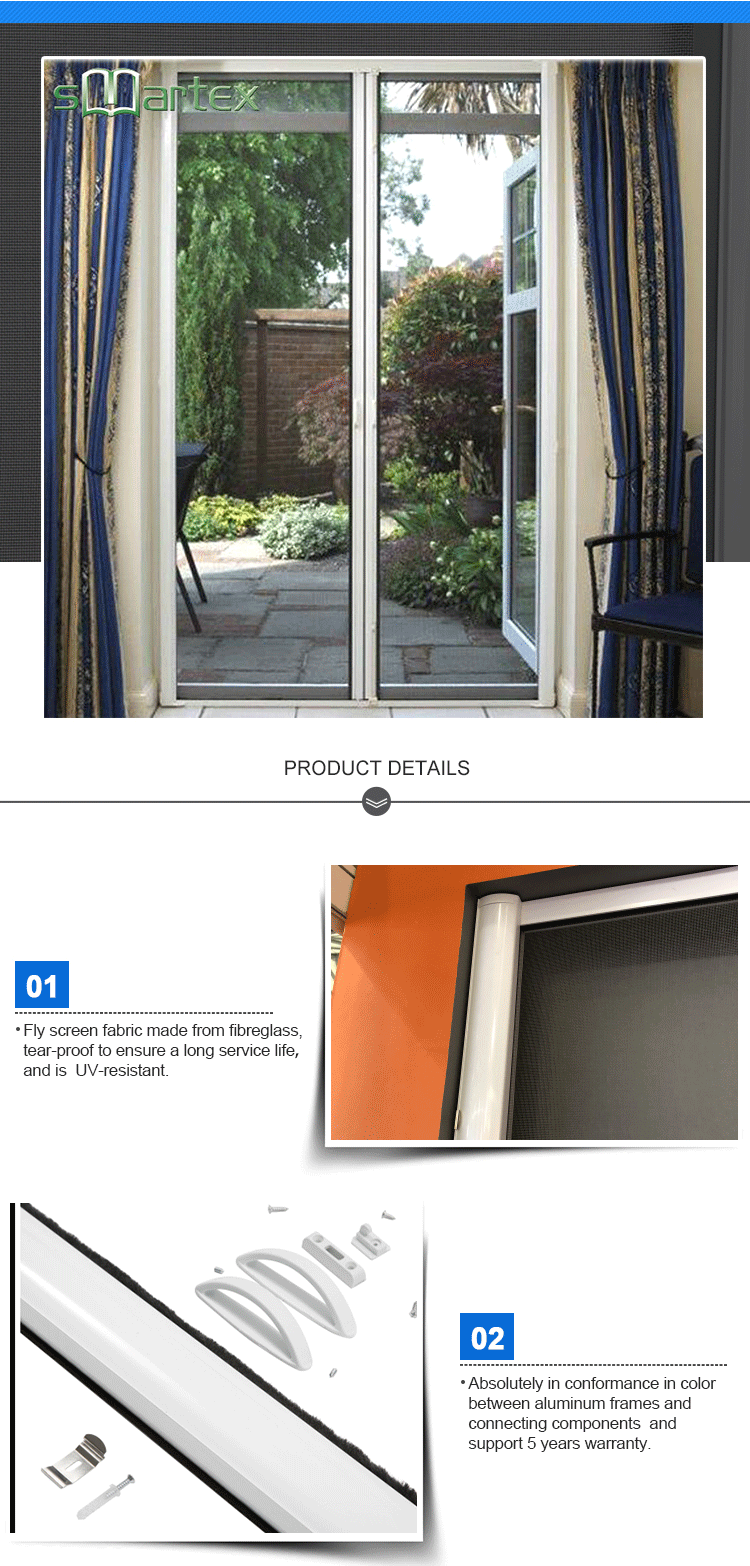 Pretty design newly mesh portable folding sliding fly screen door