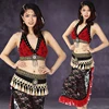 handmade Tribal Lace Belly Dance Costume Bra Tops & Hip Scarf 2pcs/set Bollywood Carnival Performance Set