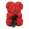 Valentines Day Custom Big Led Large Size Giant Plush Beautiful White Teddy Bear With Rose Flower Soft Mini Foam Bear Toy Gifts