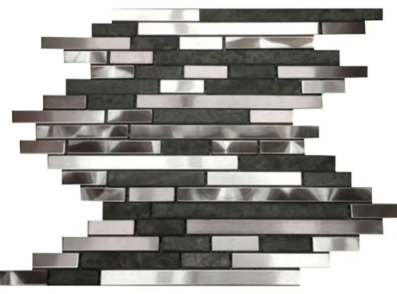 Crysal Mix Metal Glass Stone Mosaic Tile For Swimming Pool