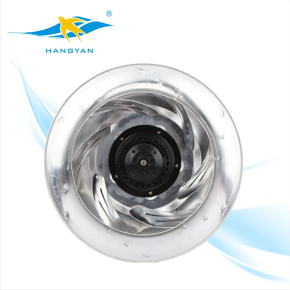400mm AC 220V Big air flow back curved centrifugal fan for fireplace with aluminium alloy impeller