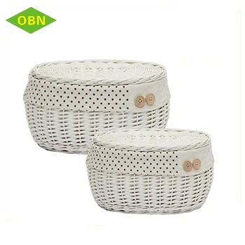 white wicker box with lid