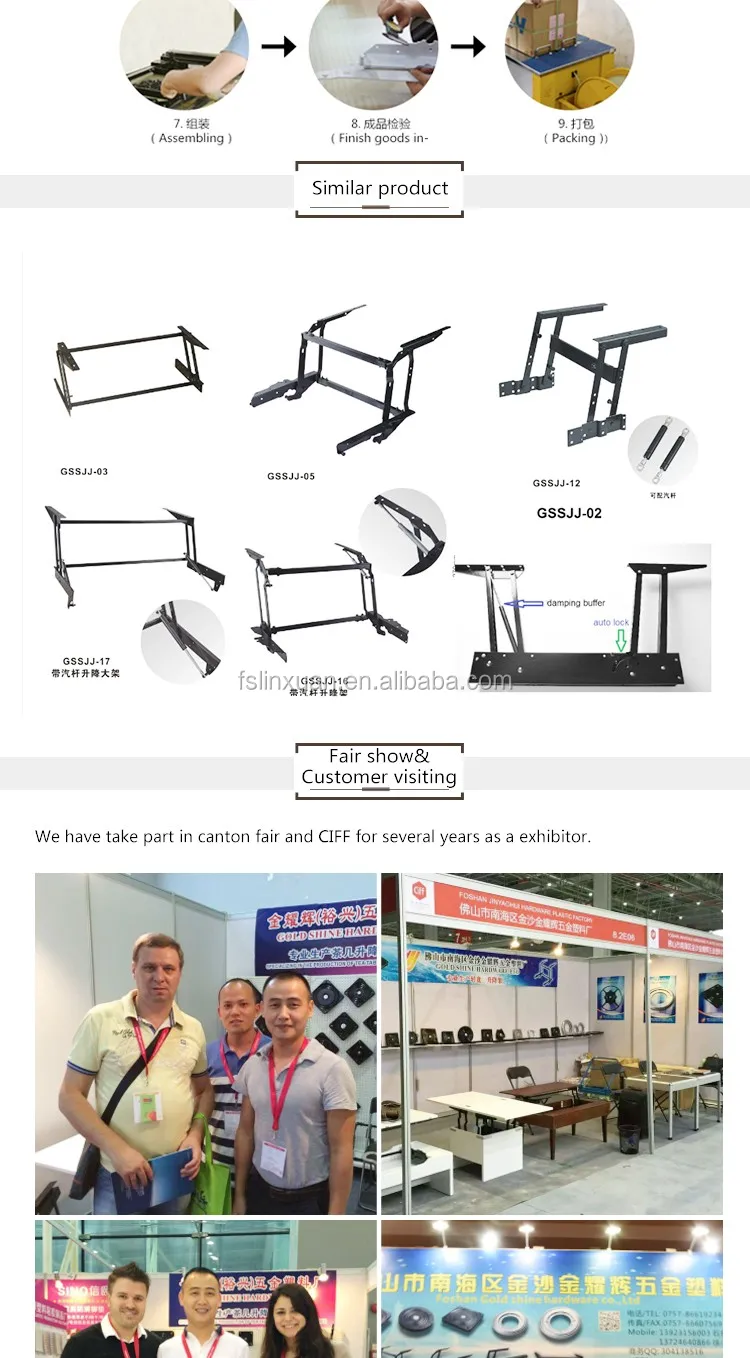 Height Adjustable Folding And Extension Lift Top Coffee Table Mechanism