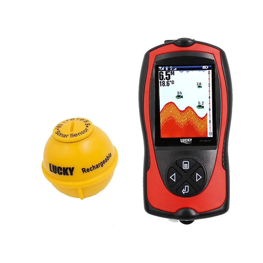 LUCKY FF918-WLS Fishing Finder 300m/980ft Depth Fish Finder Sonar Frequency