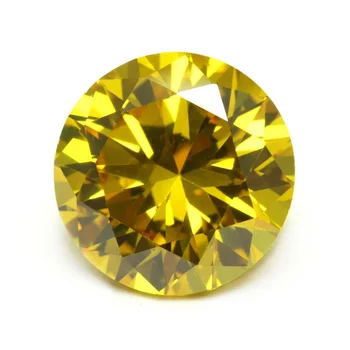 松散机器切割 cz 宝石 8毫米金黄色立方氧化锆宝石首饰