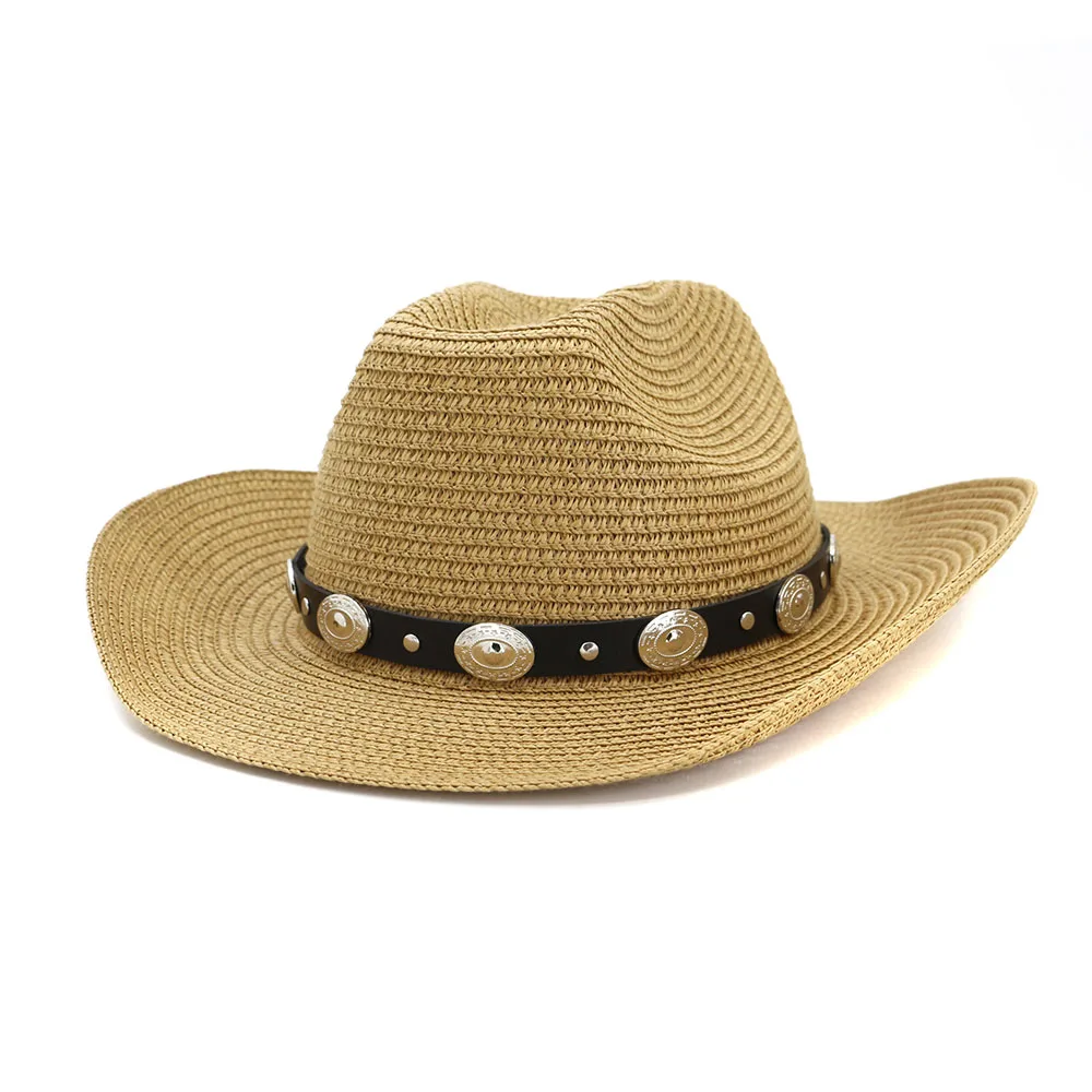 Fashion Cheap Wholesale Panana Straw Cowboy Hat For Men Beach Sun Hat