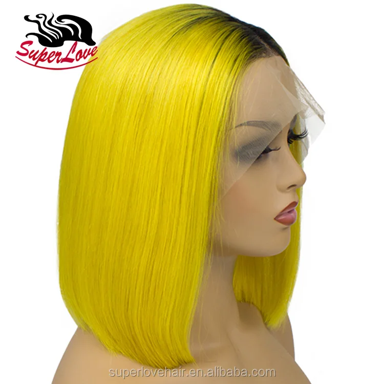 yellow bob wig