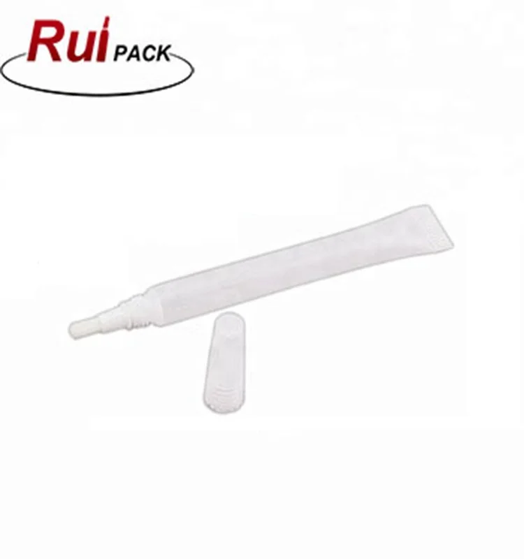 Plastic Cosmetic Tubes With Brush Applicator For Lip Gloss And Lip Balm