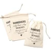 Fashion Simple eco friendly reusable drawstring Organic White Cotton drawstring packaging bag