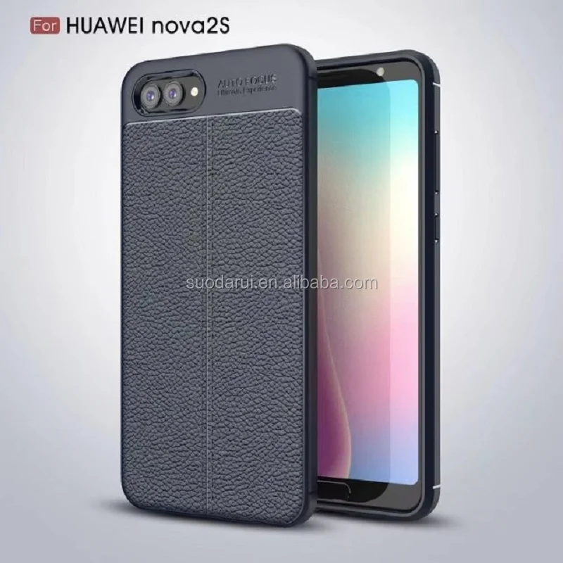 Hot Sell Litchi pattern Soft Tpu case for Huawei Nova 2S Cover