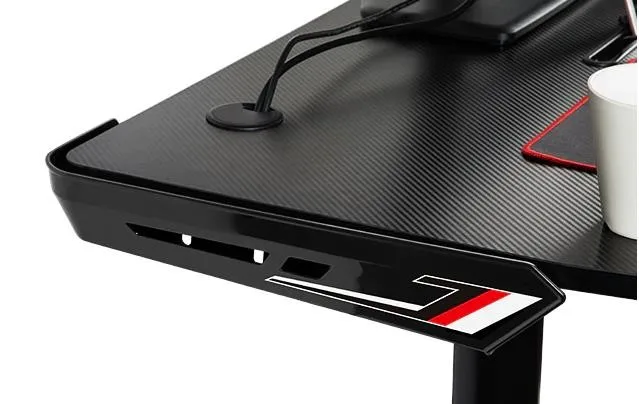 60 Inch Black Computer Gaming Table Desk With Cable