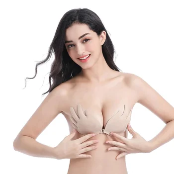 plus size silicone adhesive bra