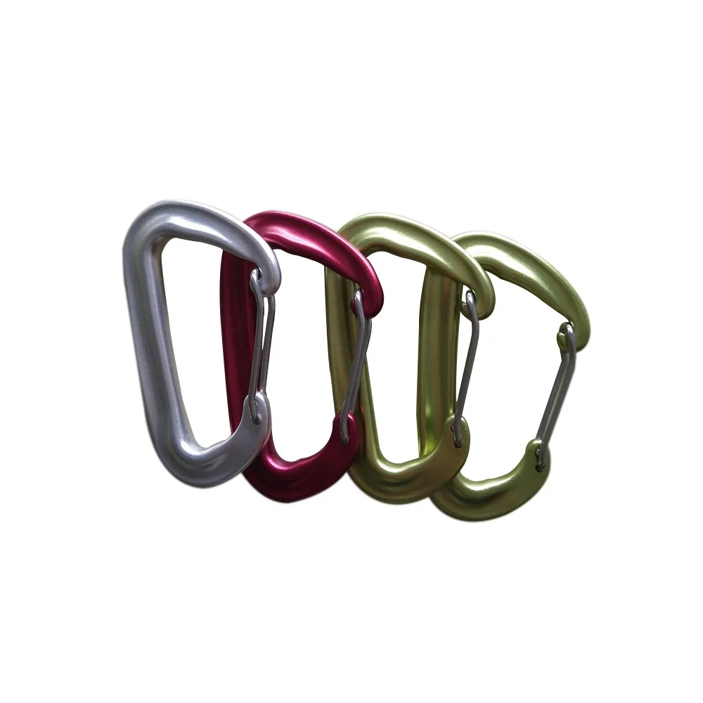 Aluminum 7075 12KN Wire Gate Hook Safety Hammock Hanger Aluminum Carabiner Hook