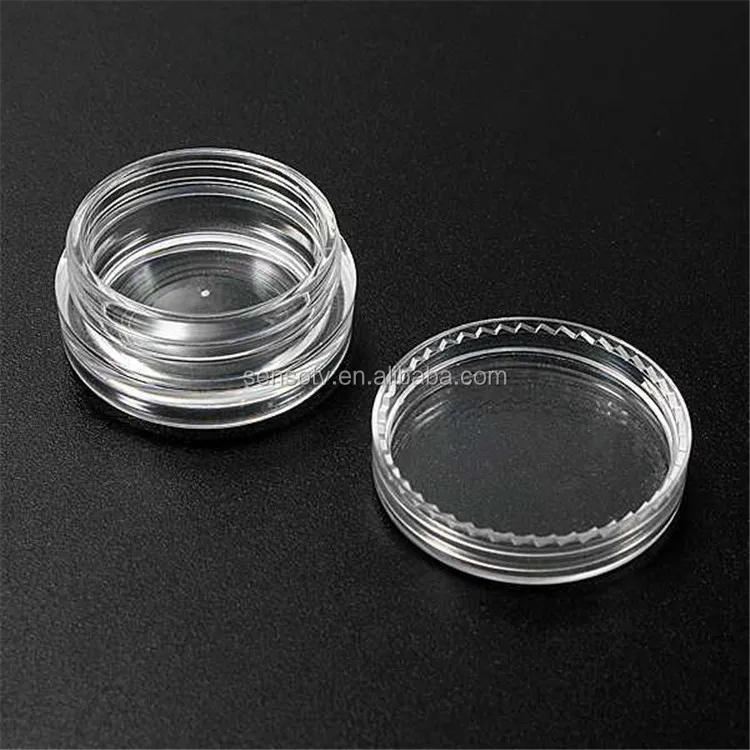 Clear Plastic Jewelry Bead Storage Box Small Round Container Jars Make
