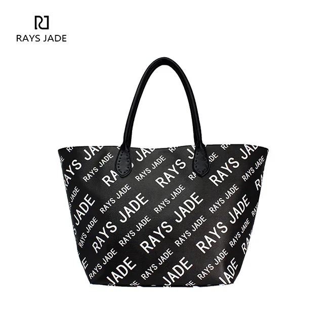 Latest Fashion Shopping Bag Black And White Printing Material Tote Bags ...