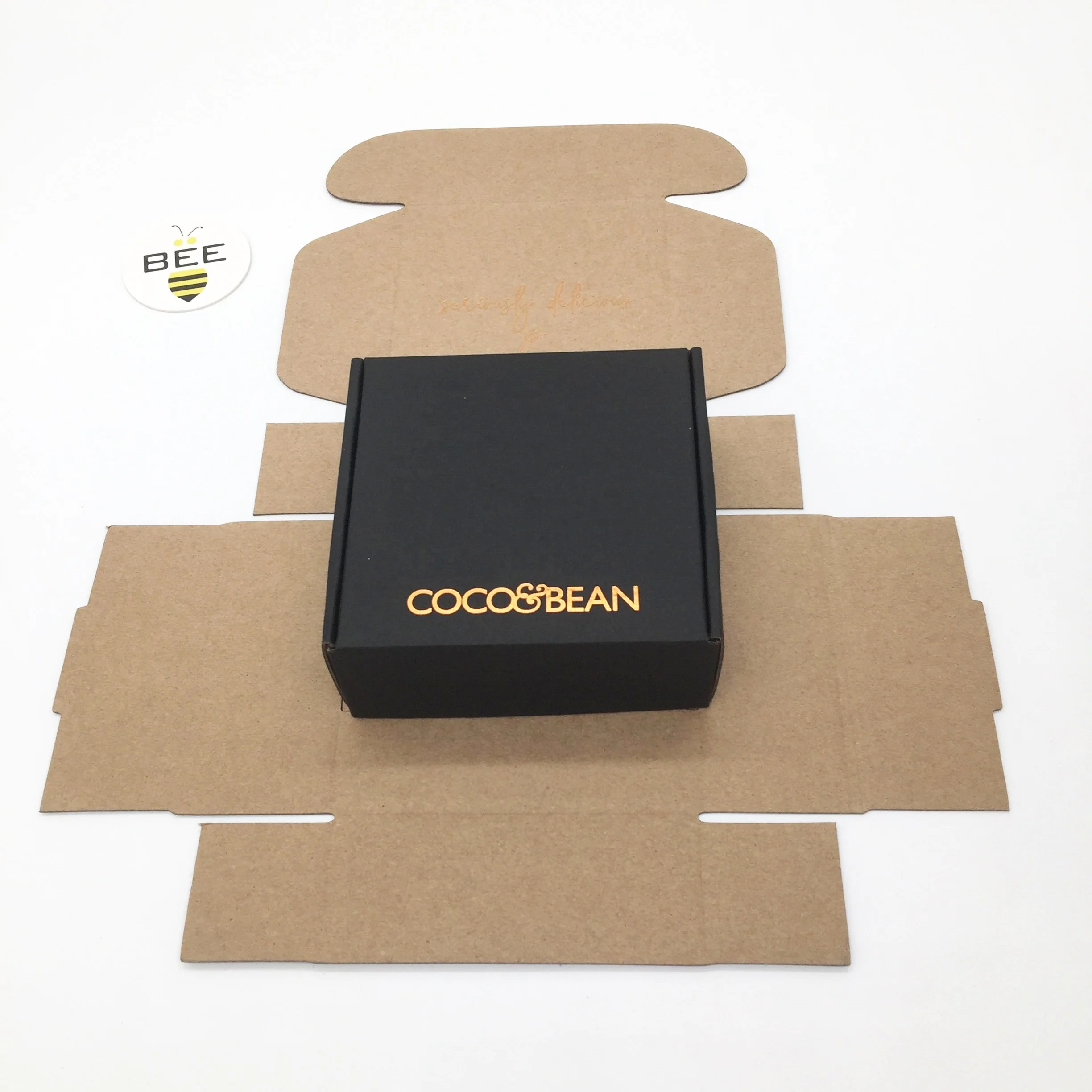 Matte Black Shipping Box With Logo Recycled Paper Cardboard Small Black