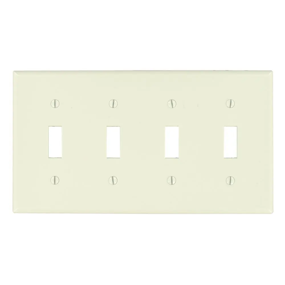 Leviton 86111 3-Gang Toggle Device Switch Wallplate Oversized Device Mount Ivory Thermoset