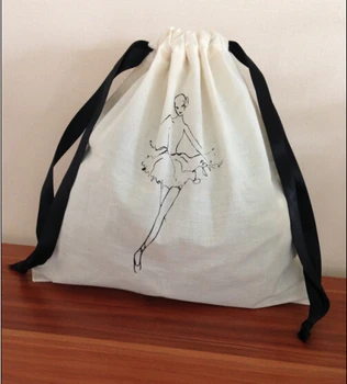 Whole White Cotton Dust Cover For Handbag Bag Drawstring