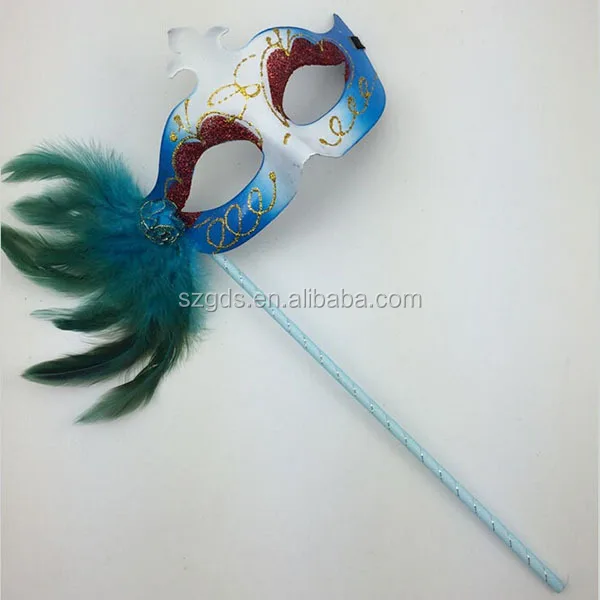 Venice Hand Painted Coloured Wholesale Masquerade Masks With Stick