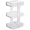 3 Tiers clear acrylic kitchen buffet serving plexiglass storage table with cover