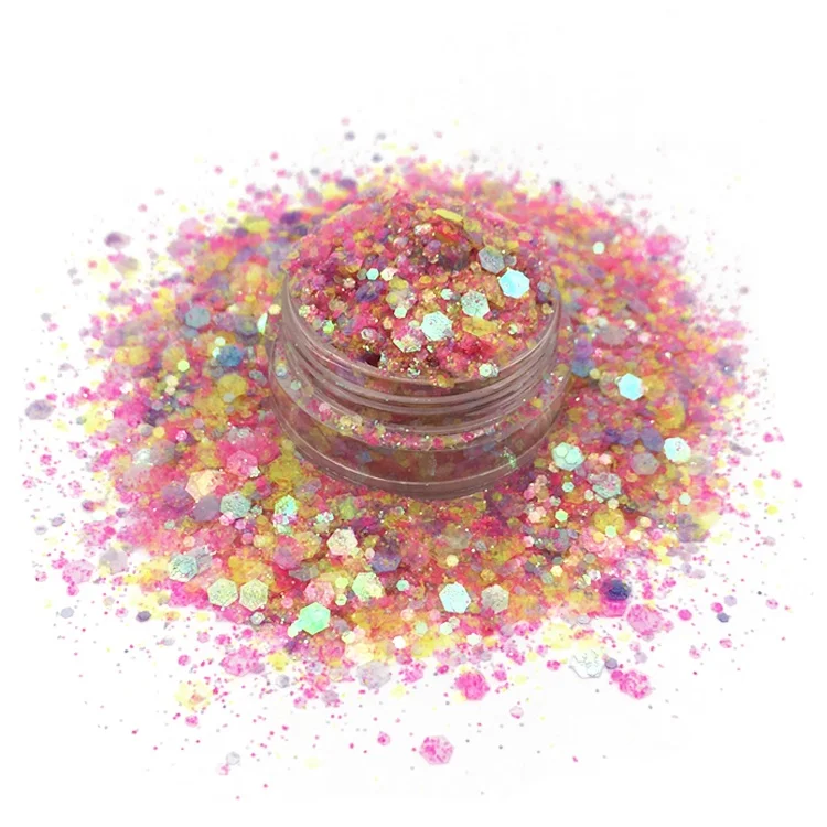 
Eco Friendly Chunky Powder Craft Holographic Glitter for Body Hair 