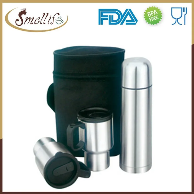 Oem Customized Stainless Steel Vacuum Flask Travel Mug Set Buy Vacuum