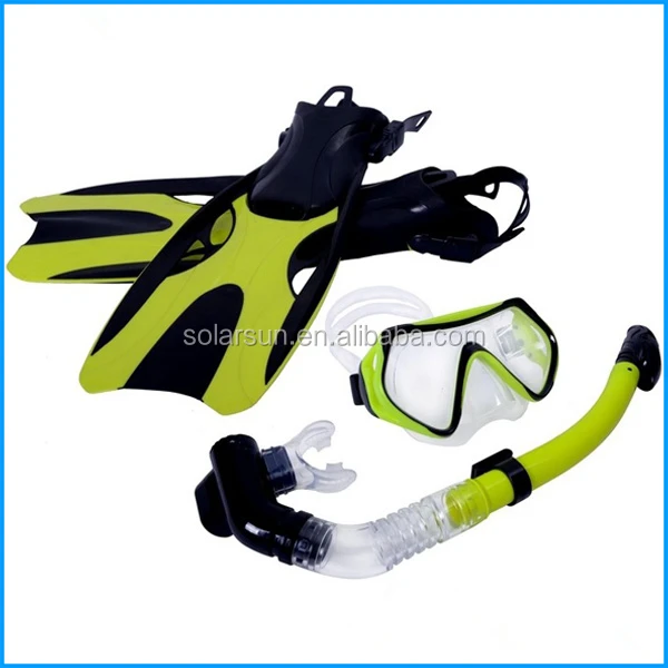 Professional adult snorkel set panoramic dive mask dry snorkel fin set adjust fins wholesale