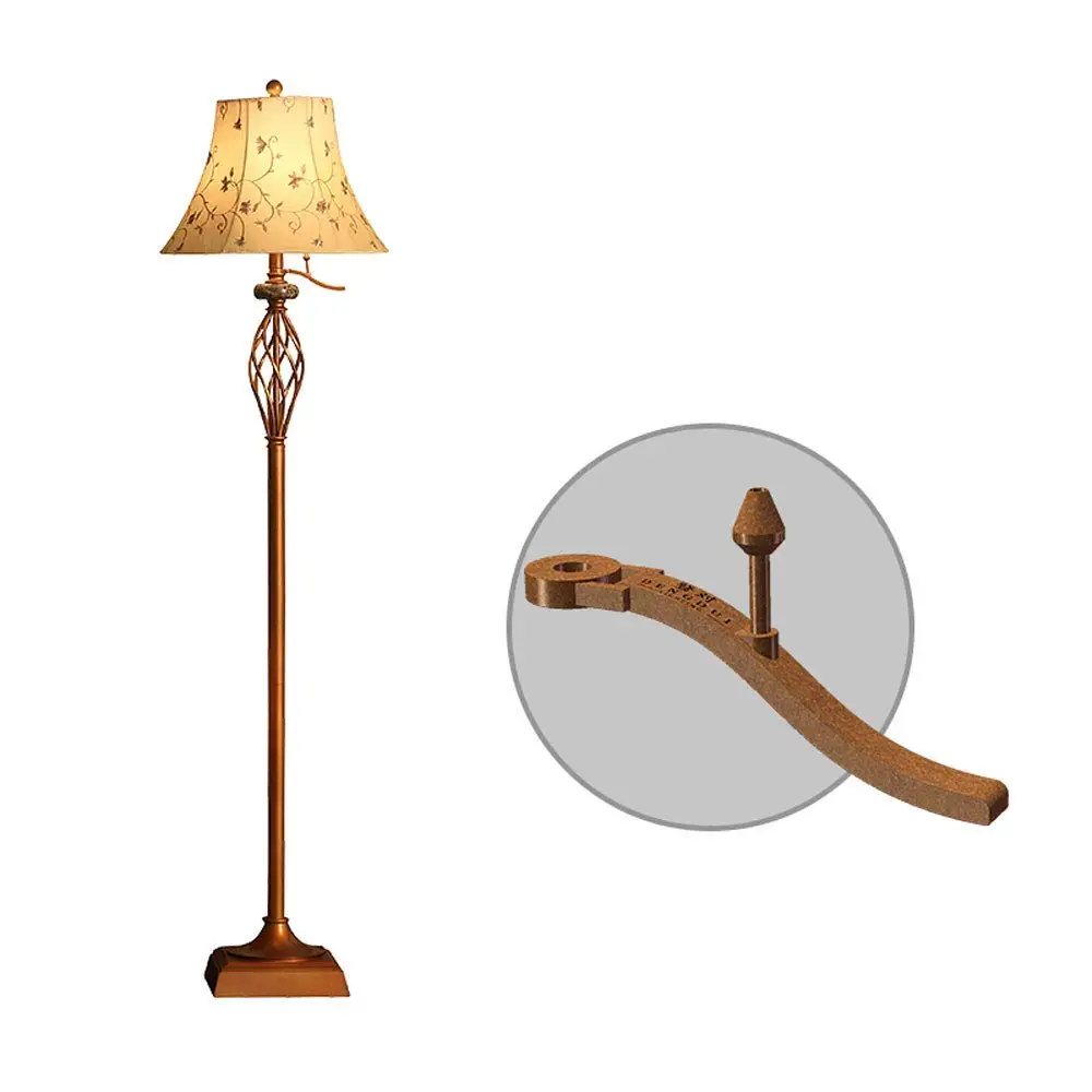 MGLDD Bedside Vertical Floor Lamp, Lampshade Optional, American Retro Floor Lamp, E27, 40W, Pedal/lever Switch, H: 160cm For Living Room Bedroom (Color : B, Size : Lever switch)