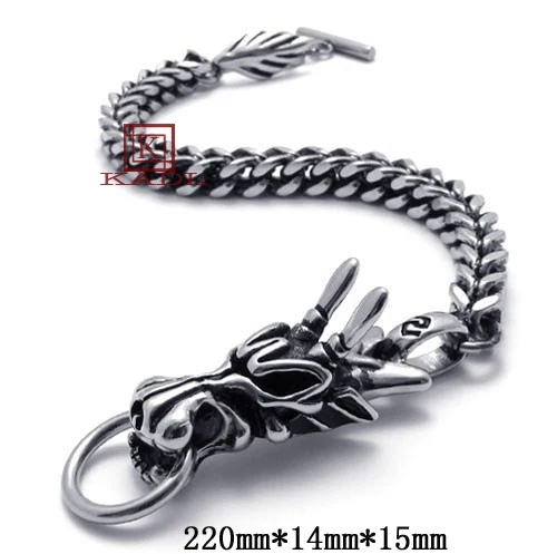 2018 New Unique Cool Dragon Head Cuff Custom Slap Bracelet For Men Item Specifics